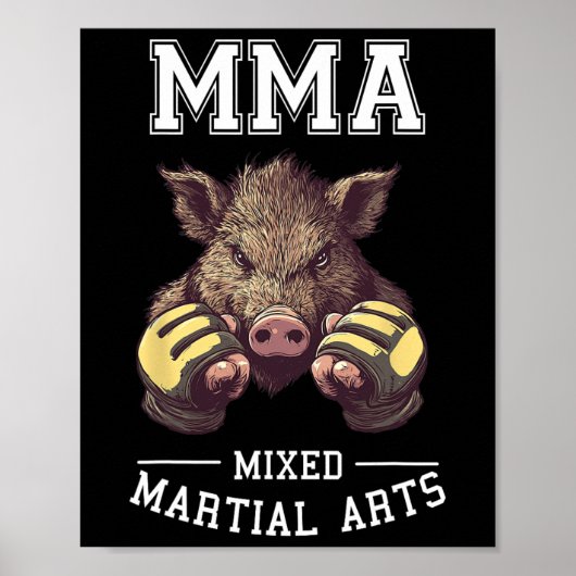 Grappig Mma Boar - Thaise bokskooi vechten Poster (Voorkant)