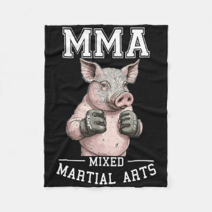 Grappig MMA Varken - Thaise bokskooi vechten Fleece Deken