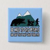 Grappig mobiliteitsscooter vierkante button 5,1 cm (Voorkant)