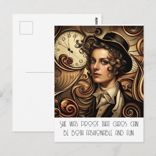 Grappig Mode Steampunk Briefkaart (Voorkant / Achterkant)