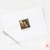 Grappig Mode Steampunk Briefkaart Vierkante Sticker (Envelop)