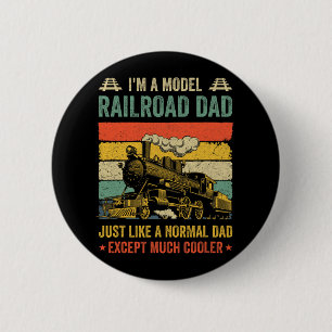 Grappig Model Railroad Trein Cool Papa Vaders Dag Ronde Button 5,7 Cm