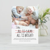 Grappig modern Alles is rustig Feestdagenkaart (Staand voorkant)