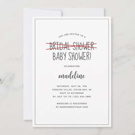 Grappig modern Baby shower Kaart (Voorkant)