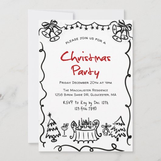 Grappig Modern Eenvoudig Kerstfeest Kaart (Voorkant)
