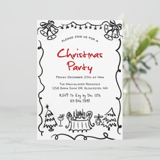 Grappig Modern Eenvoudig Kerstfeest Kaart (Staand voorkant)