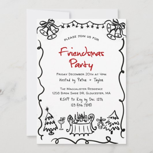 Grappig Modern Eenvoudig Vriendschapsfeest Kaart (Voorkant)