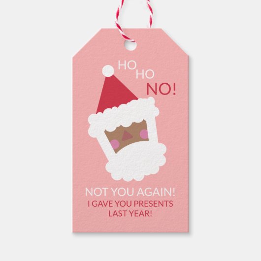 Grappig Modern Kerstmis Zwart Sinterklaas Roze Cadeaulabel (Voorkant)