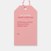 Grappig Modern Kerstmis Zwart Sinterklaas Roze Cadeaulabel (Achterkant)