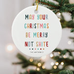 Grappig Modern Kleurrijk Gepersonaliseerd Kerstcad Keramisch Ornament<br><div class="desc">Maak vrienden en familie aan het lachen met deze grappige gepersonaliseerde kerstversiering. Pas eenvoudig de naam en de altviool aan!</div>