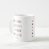 Grappig Modern Kleurrijk Gepersonaliseerd Kerstcad Koffiemok (Voorkant links)