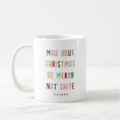 Grappig Modern Kleurrijk Gepersonaliseerd Kerstcad Koffiemok (Links)