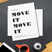 Grappig Modern MOVE IT Eenvoudig Minimalistisch Ve Aankondigingskaart