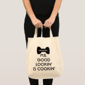 Grappig Modern Mr. Goed uitziende Cooking Bowtie Tote Bag (Voorkant (product))