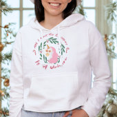 Grappig Modern Roze Schattige Eenhoorn Kerst Vrouw Hoodie