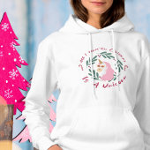 Grappig Modern Roze Schattige Eenhoorn Kerst Vrouw Hoodie