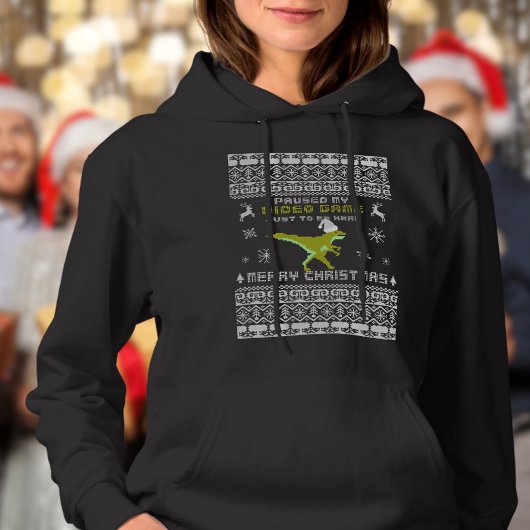 Grappig Modern Script Dinosaurus Winter Vrolijk Ke Hoodie