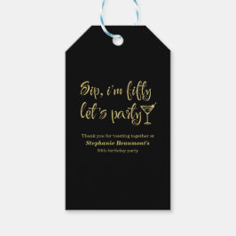 Grappig Modern Sip Ik ben 50ste verjaardag Vijftig Cadeaulabel