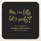 Grappig Modern Sip Ik ben 50ste verjaardag Vijftig Kartonnen Onderzetters (Voorkant)