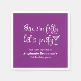 Grappig Modern Sip Ik ben 50ste verjaardag Vijftig Servet