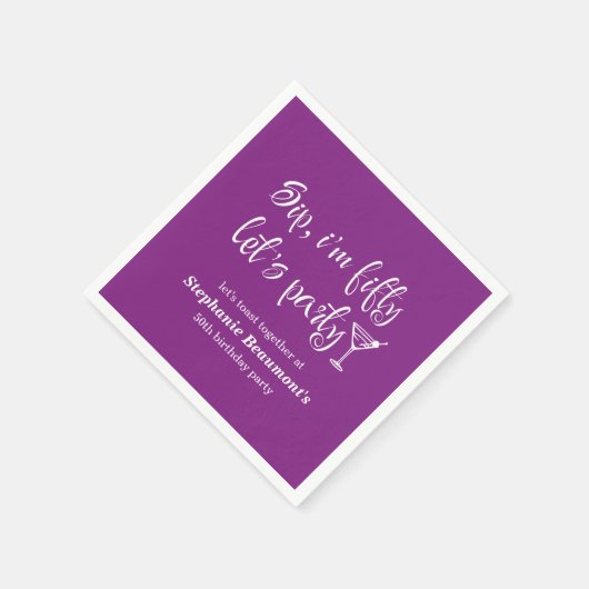 Grappig Modern Sip Ik ben 50ste verjaardag Vijftig Servet (Hoek)