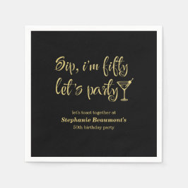 Grappig Modern Sip Ik ben 50ste verjaardag Vijftig Servet