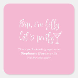 Grappig Modern Sip Ik ben 50ste verjaardag Vijftig Vierkante Sticker