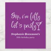 Grappig Modern Sip Ik ben 50ste verjaardag Vijftig Wijn Etiket (Enkel label)