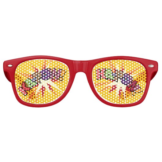 Grappig modern stripboek KA-POW Retro Zonnebril (Voorkant)