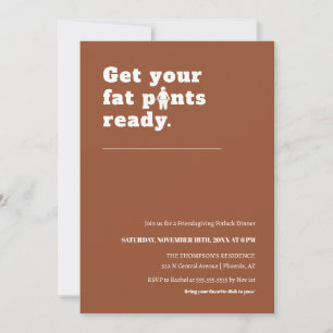 Grappig Modern Terracotta Thanksgiving Diner Party Kaart