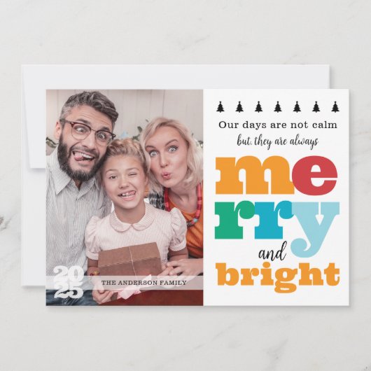 Grappig Modern Vrolijk en Helder Kleurrijk Feestdagenkaart (Voorkant)