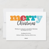 Grappig Modern Vrolijk en Helder Kleurrijk Feestdagenkaart (Achterkant)