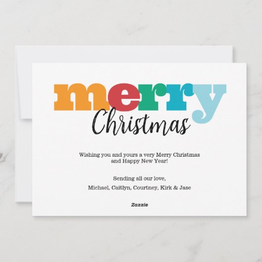 Grappig Modern Vrolijk en Helder Kleurrijk Feestdagenkaart (Achterkant)