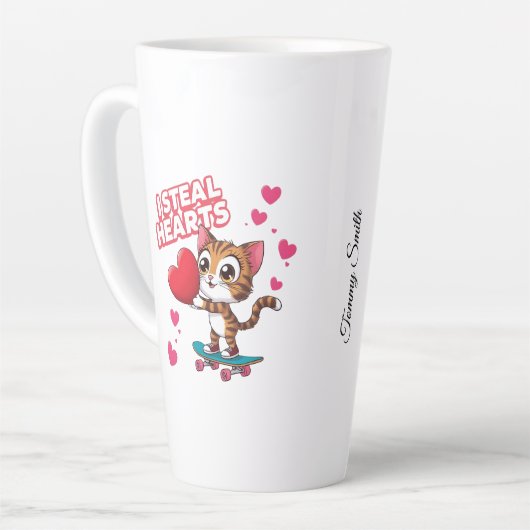 Grappig modern "Wees mijn Valentijn" Latte Mok (Linkerhoek)