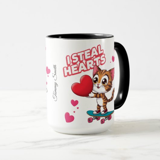 Grappig modern "Wees mijn Valentijn" Mok (Voorkant rechts)