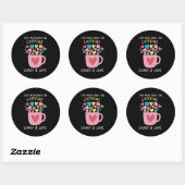 Grappig Moeder Leven Caffeïne Chaos Liefde Moeder Ronde Sticker (Vel)