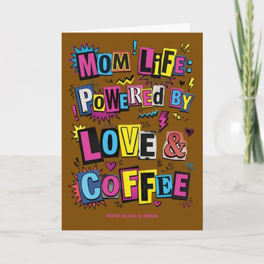 Grappig Moeder Leven Koffie Retro Moederdag Kaart (Voorkant)