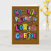 Grappig Moeder Leven Koffie Retro Moederdag Kaart (Gele Bloem)