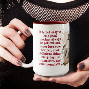 Grappig Moederdag bericht van Kinder Tweekleurige Koffiemok