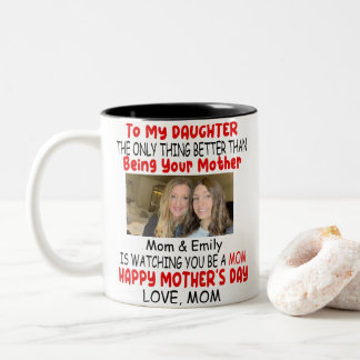 Grappig Moederdag cadeau voor dochter van mama Tweekleurige Koffiemok