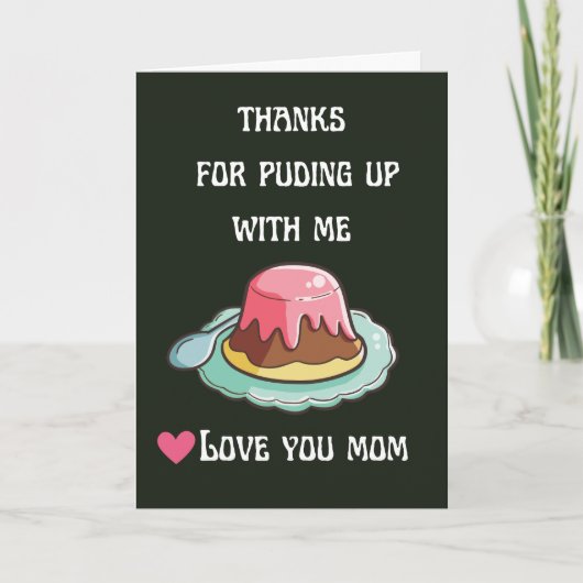 grappig Moederdag gezegde Ouders puding Kaart (Voorkant)