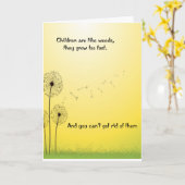 Grappig Moederdag Kinderen zijn als onkruid Kaart (Gele Bloem)