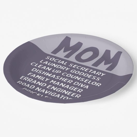 Grappig Moederdag leven van mama Papieren Bordje (Gekanteld)