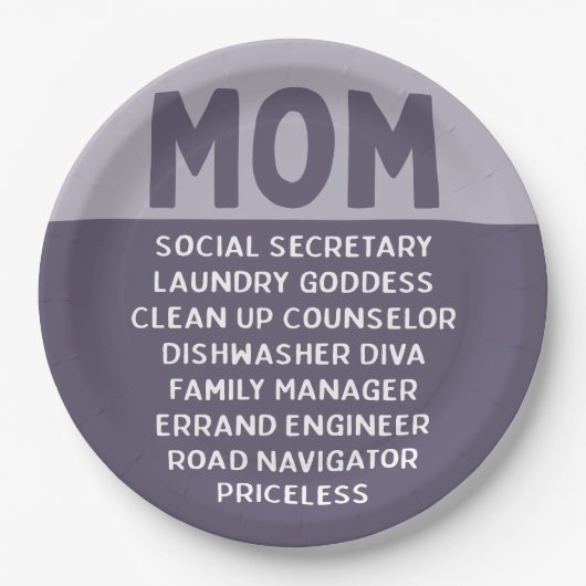 Grappig Moederdag leven van mama Papieren Bordje (Voorkant)