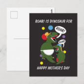 Grappig Moederdag Roar Dinosaur personaliseren Briefkaart (Voorkant / Achterkant)