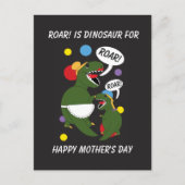 Grappig Moederdag Roar Dinosaur personaliseren Briefkaart (Voorkant)
