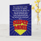 Grappig Moederdag, Super Mam Kaart (Gele Bloem)