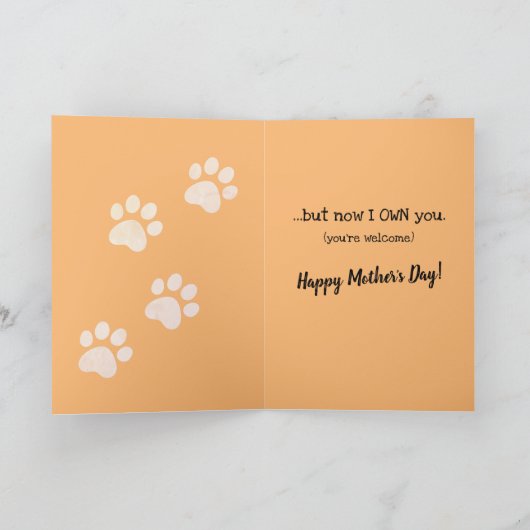 Grappig Moederdag van de kat... Kaart (Binnen)