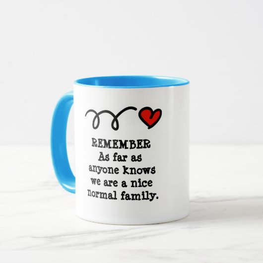 Grappig moedje met humoristische gezinsprikkel mok (Voorkant links)