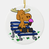 Grappig moesje dat ijs eet | Achterkleur kiezen Keramisch Ornament (Voorkant)